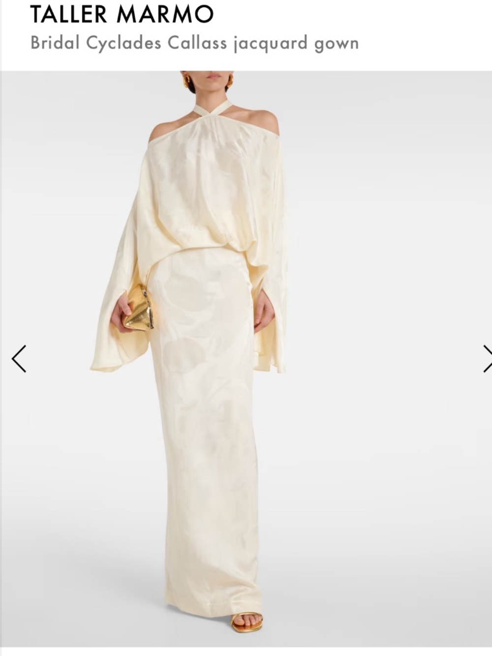 Taller Marmo Bridal Cyclades Callass Jacquard Gown in Cream